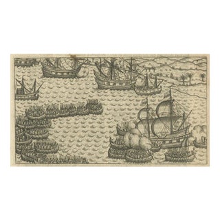 Naval Battle between Dutch and Javanese Fleets, 1611, Paper For Sale