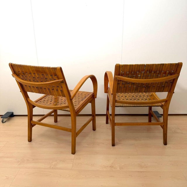 Gelenka Armchairs in Solid Beech Wood, Germany, 1950, Set of 2 For Sale - Image 4 of 18