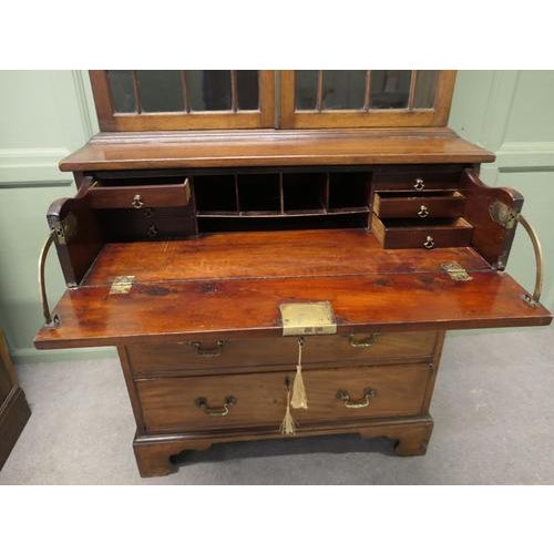 Wood Bachelors Secretaire Bookcase in Mahogany For Sale - Image 7 of 8