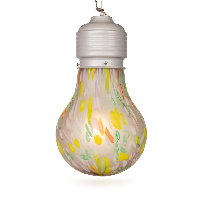 Italian Hand Blown Light Bulb Shaped Ceiling Light from Due P, 1980s For Sale - Image 15 of 15