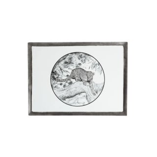 Black Africa Rectangular Tray from Stella Fatucchi Art Porcelain For Sale