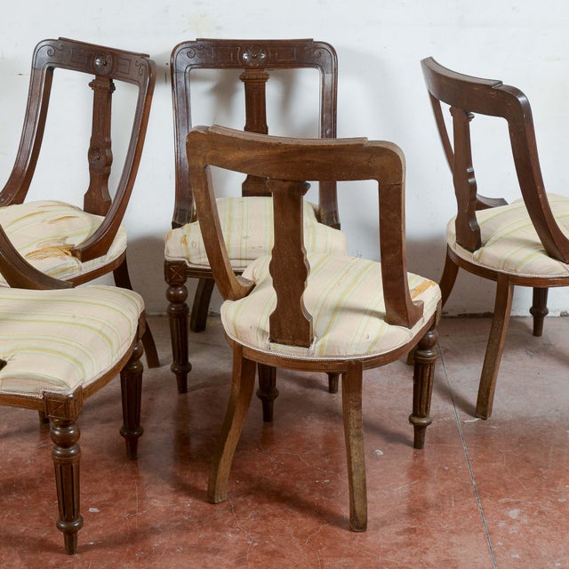 Vintage Carved Armchairs, Set of 5 For Sale - Image 8 of 9