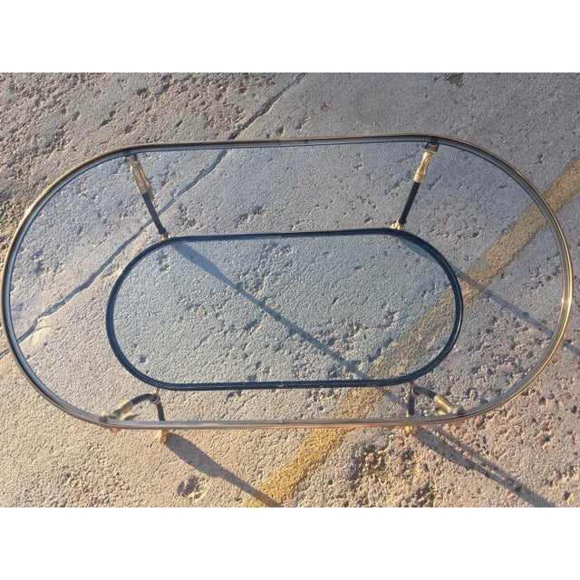Manner of Jansen Brass Swan Head Coffee Table With Claw Feet For Sale - Image 9 of 13