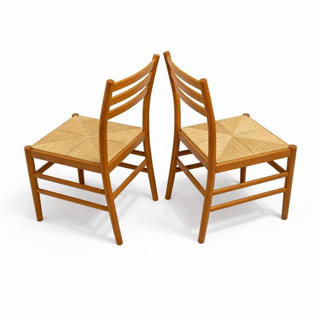 Italian Beech Ladder Back Dining Chairs, Set of 2 For Sale - Image 12 of 12
