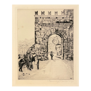 1946 Carmen Bonanno Road to Colesano Italy Etching