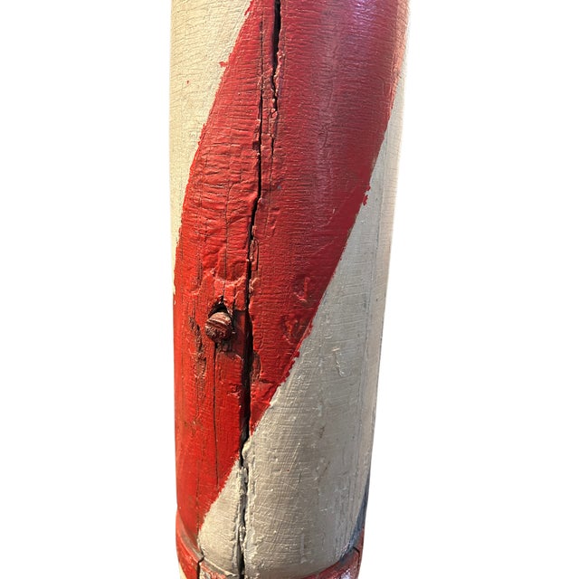 1900 - 1909 19th C Red, White and Blue Barber Pole For Sale - Image 5 of 6