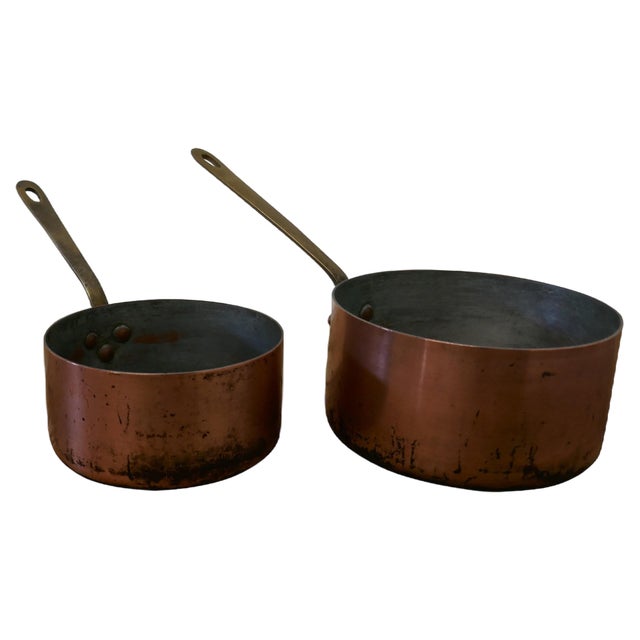 19th Century Copper Pots, 1880s, Set of 2 For Sale