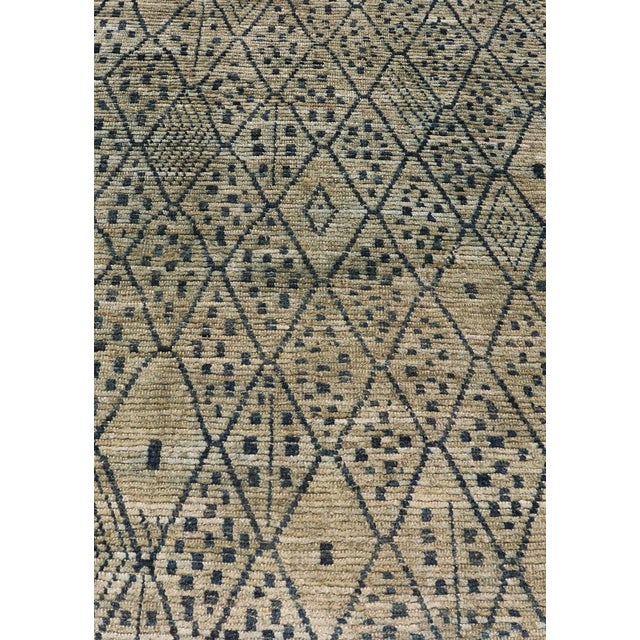 Modern Gallery Long Runner With Tribal Moroccan Design in Yellow Green & Blue 3'10 X 16 For Sale - Image 9 of 13