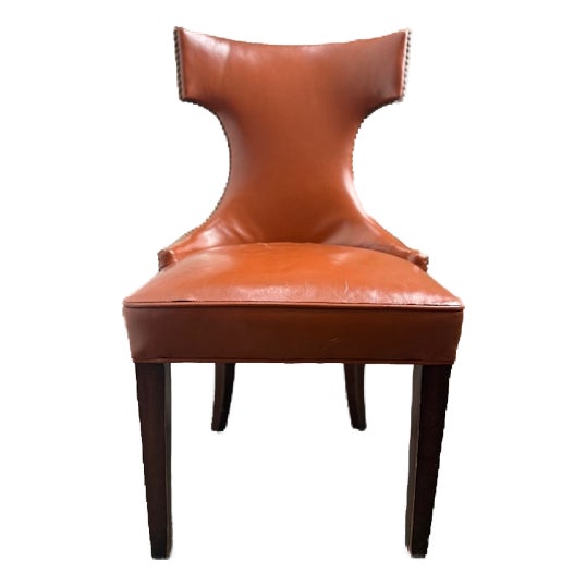 Mid 20th Century Terracotta Orange Leather Side Chair For Sale