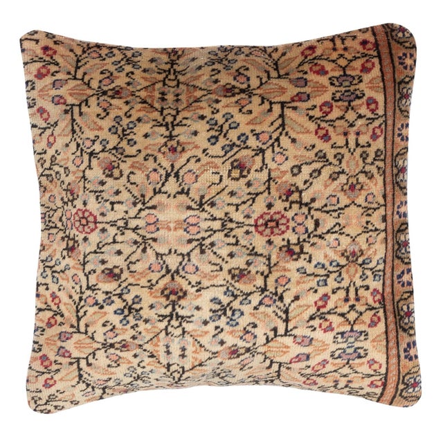 Traditional 20"x20" SET OF 2 - Hand-knotted Turkish Rug Cushion Covers. Rustic Throw Pillows For Sale - Image 3 of 4