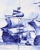 Nautical Dutch Delft Tile Picture, Fleet of Ships, Blue & White, Framed For Sale - Image 3 of 9