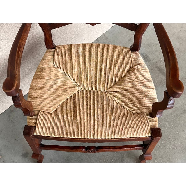 Wood 19th Set of Eight Spanish Armchairs With Cane Seat For Sale - Image 7 of 11