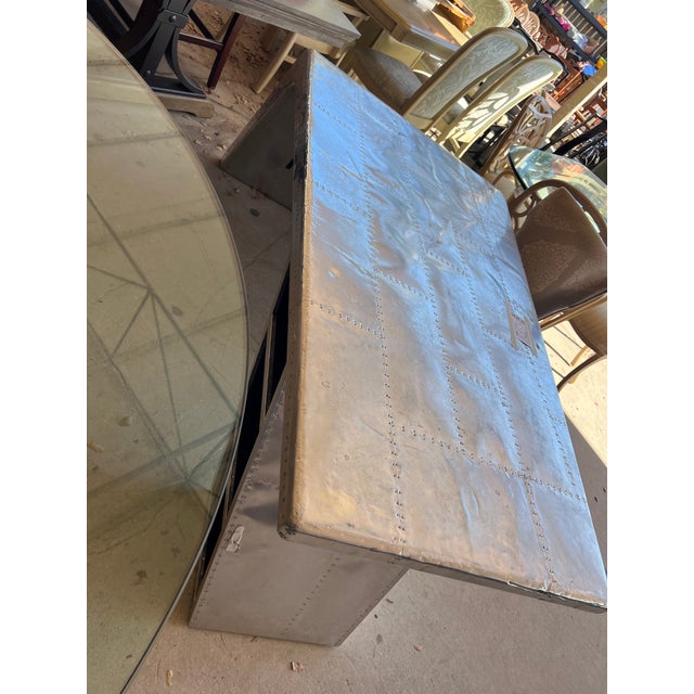 Mid-Century Modern 1990s Aviator Metal Wing Desk For Sale - Image 3 of 9
