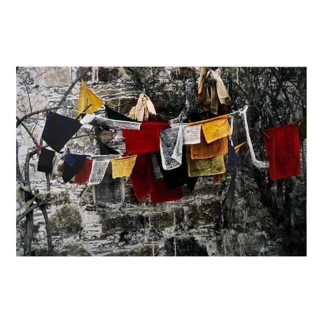 Mark Abrahamson, Vintage Photograph Cibachrome Tibetan Prayer Flags Colorful Vibrant Photo Print, 1986 For Sale