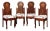 Anglo-Indian Carved Inlaid Rosewood Block Print Side Chairs - Set of 4 For Sale