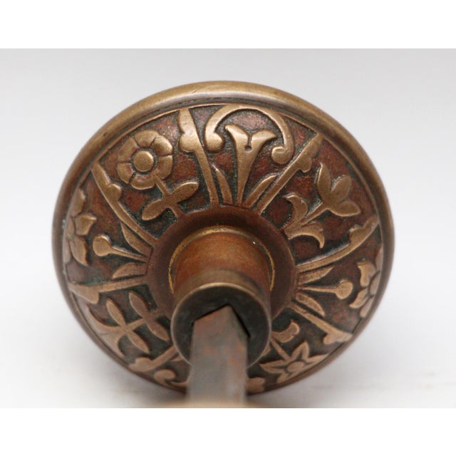 Early 20th Century Antique Lockwood Polished Bronze Entry Door Knobs For Sale - Image 5 of 5