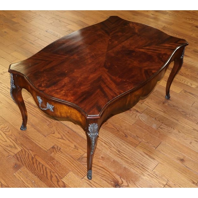 Wood Theodore Alexander Mahogany French Style Cocktail Coffee Table For Sale - Image 7 of 13