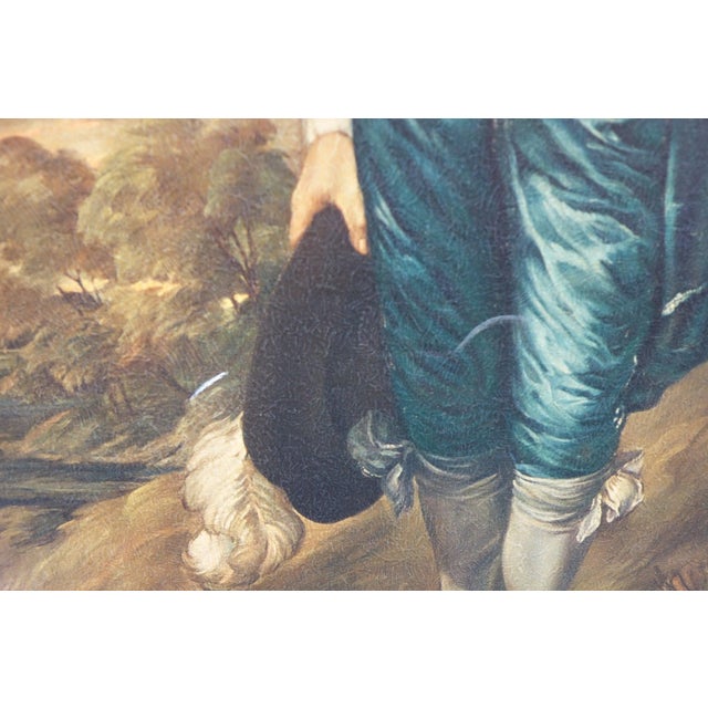 Portraiture The Blue Boy Print of Original Oil Painting on Canvas For Sale - Image 3 of 8