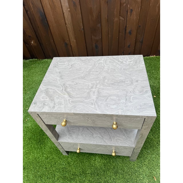 American MadeGoods Lindsey Nightstand in Gray Burl Wood For Sale - Image 3 of 6