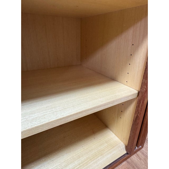 1960s Danish Mid-Century Modern Teak Sliding Door Cabinet by Hg Furniture, Denmark For Sale - Image 4 of 10