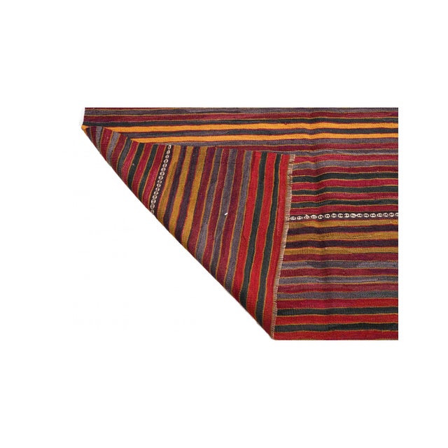 Vintage Striped Area Kilim Rug - 5`3" X 13`5" For Sale - Image 4 of 6