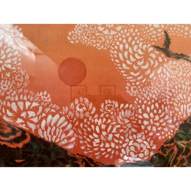 Persimmon Contemporary Large, Professionally-Framed Semi-Abstract Original Watercolor Painting For Sale - Image 8 of 9