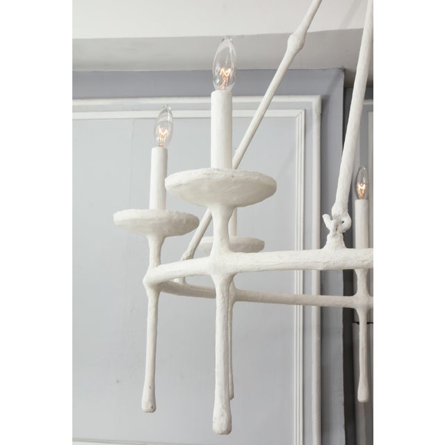 Bespoke Eight Arm Plaster Fixture in the Manner of Giacometti For Sale - Image 4 of 10