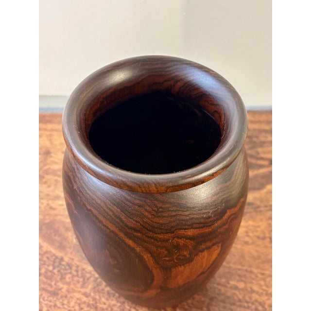 Mid-Century Modern Vintage Rosewood Turned Vase, 1950s For Sale - Image 3 of 7