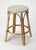 2020s Tobias 24 in. Seat Height Round Rattan Backless Counter Stool, White/Black Dot/ Natural Rattan Frame For Sale - Image 5 of 5