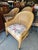 Vintage faux bamboo and cane barrel back chairs Mid 20th century Boho chic Light wood finish molded bamboo Wrapped in...