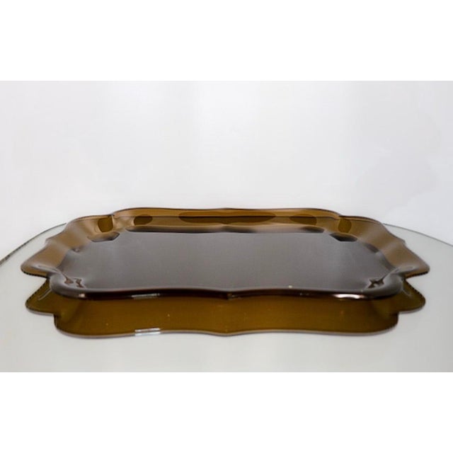 1970s Spisani for Svenskt Tenn Barockbrickan Brown Acrylic Tray For Sale In New York - Image 6 of 10