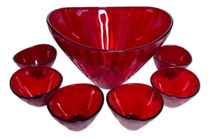 Colored Glass Bowls Model Randi by Lennart Andersson for Gullaskruf, Sweden 1950s, Set of 7