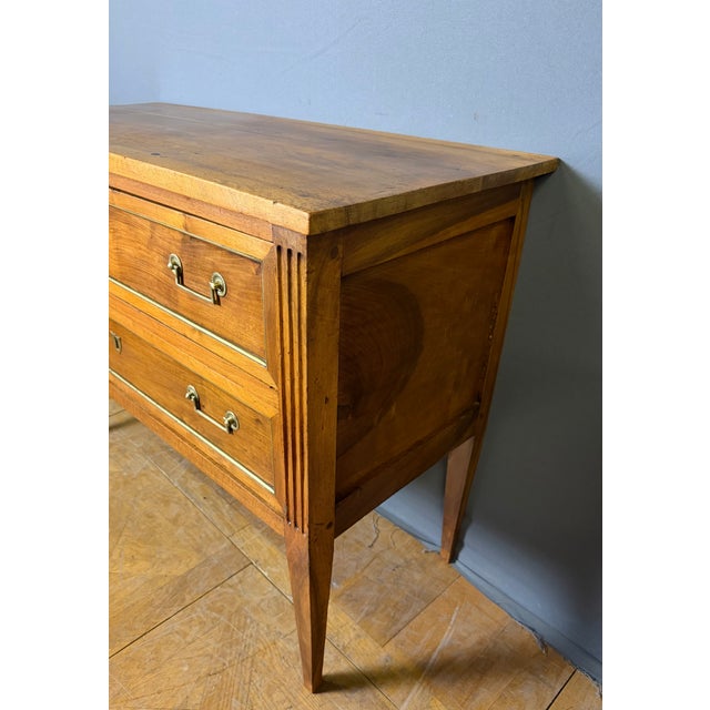 Louis XVI Style Walnut Commode For Sale - Image 4 of 8