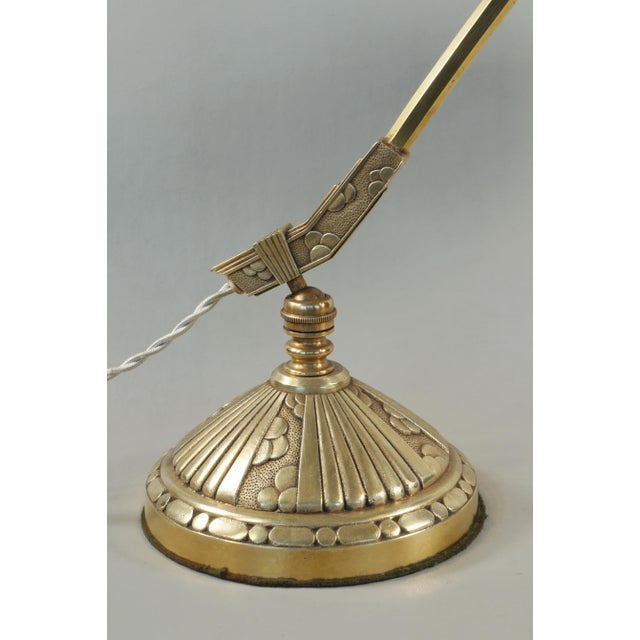 Bronze French Art Deco Piano Lamp by Monix 1930 France For Sale - Image 8 of 16