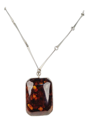 Vintage Baltic Amber Pendant Necklace, 1970s