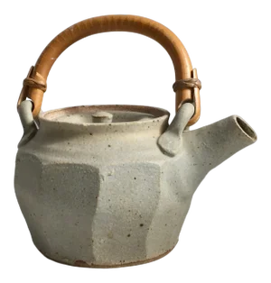 Warren MacKenzie Stoneware Faceted Oatmeal-Colored Tea Pot - 2005 -