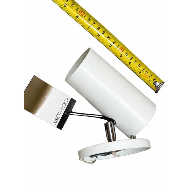 Mid 20th Century Vintage Mid-Century Modern Koch + Lowy White Metal Wall Sconce For Sale - Image 5 of 7