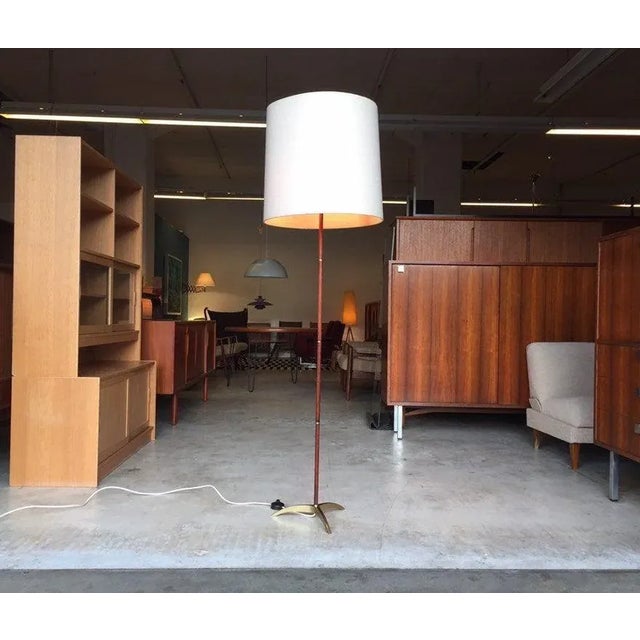 Rosewood & Brass Tripod Floor Lamp with Crow Foot, 1960s For Sale - Image 3 of 10