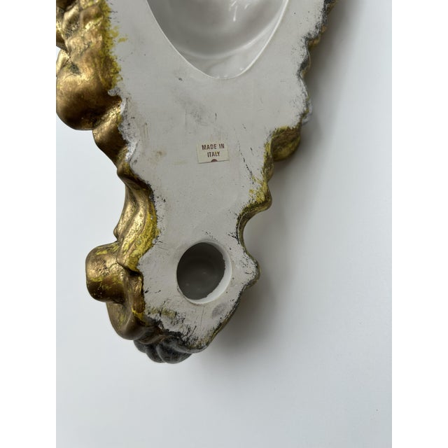1970s Pair of Large Gold Colored Wall Sconces Made in Italy For Sale - Image 10 of 13