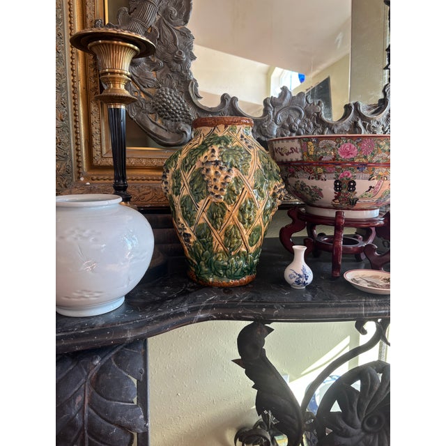 Sculpture Materials Italian Majolica Clay Vase 1970’s For Sale - Image 7 of 8