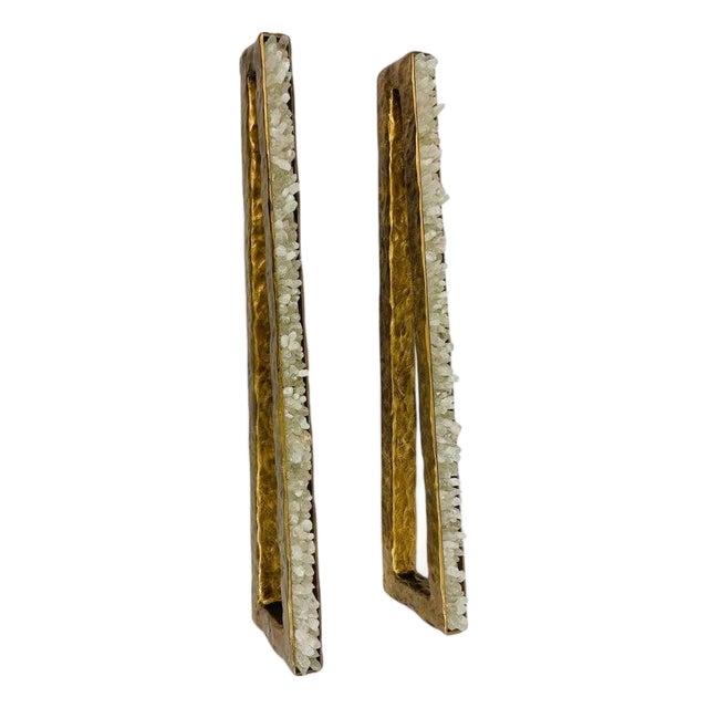 Pair of “São Paulo” Bronzed Quartz Wall Sconces by House of Aura For Sale