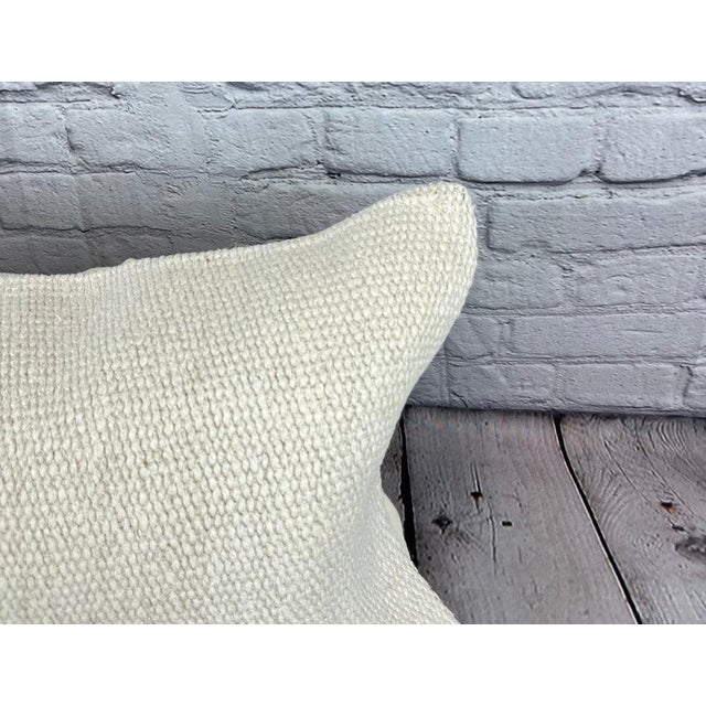 Turkish 16 x 24 Hemp Pillow Turkish Cushion Natural White Pillow Cushion Cover For Sale - Image 3 of 4