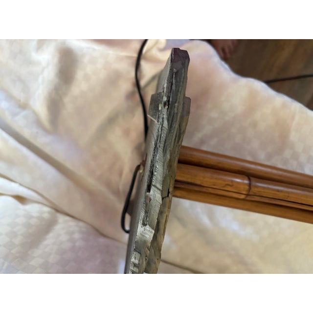 1950s Mid-Century Modern Bamboo and Slate Lamp For Sale - Image 16 of 18