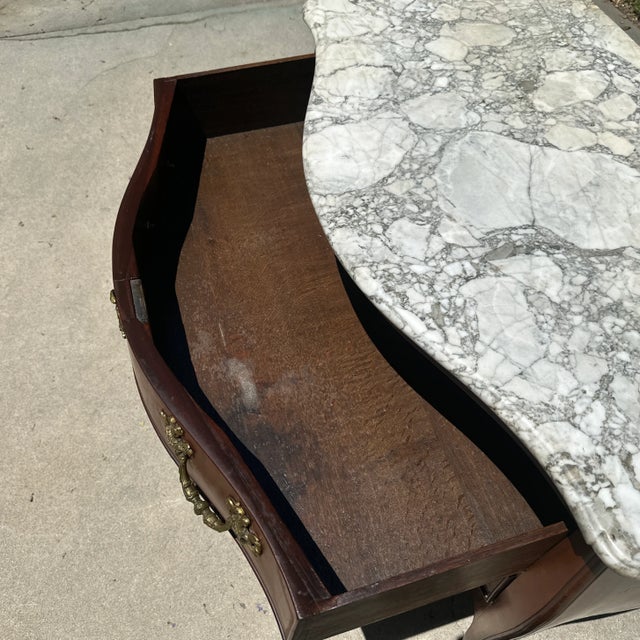 Brown 18th C Marble Top Bombe Commode With Gilt Bronze Hardware Dresser For Sale - Image 8 of 12
