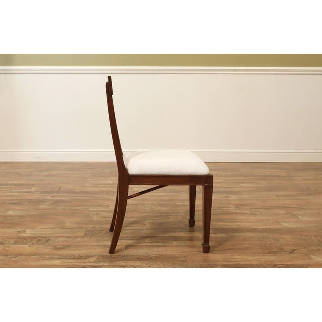 Set of 10 New Solid Mahogany Cross Back Dining Room Chairs W Crypton For Sale - Image 13 of 16