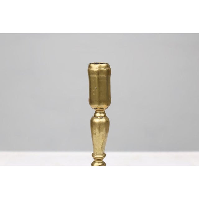 Rustic Antique French Candlestick in Bronze, 16th Century For Sale - Image 3 of 9