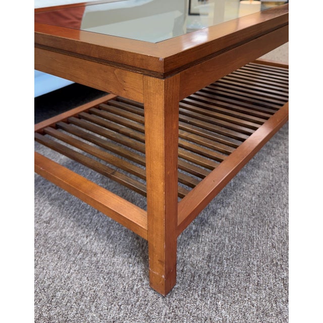 Vintage Stickley Glass Top Cocktail or Coffee Table For Sale - Image 12 of 17