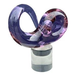 Livio Seguso Loop Shaped Glass Abstract Sculpture Italian 1973