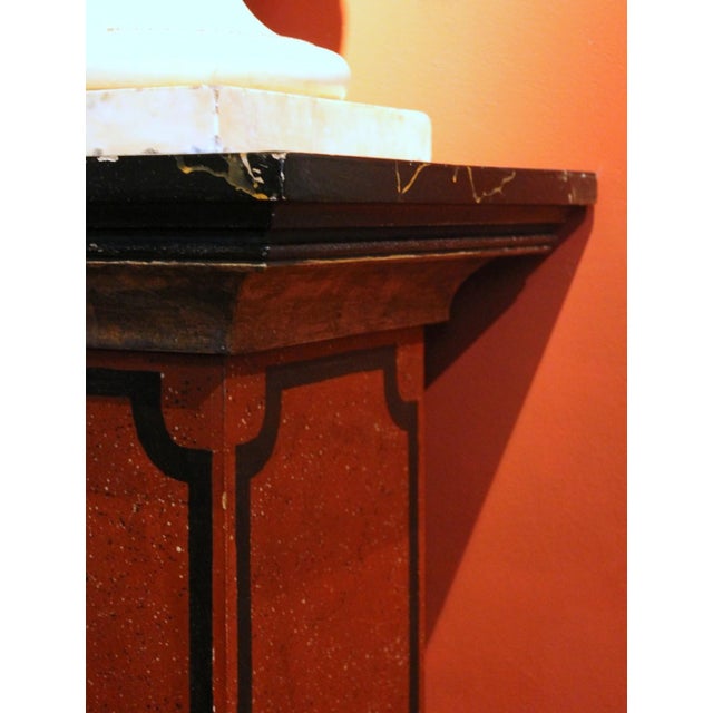 19th Century Italian Faux Marble Lacquer Architectural Pedestals or Columns, Set of 2 For Sale - Image 5 of 18