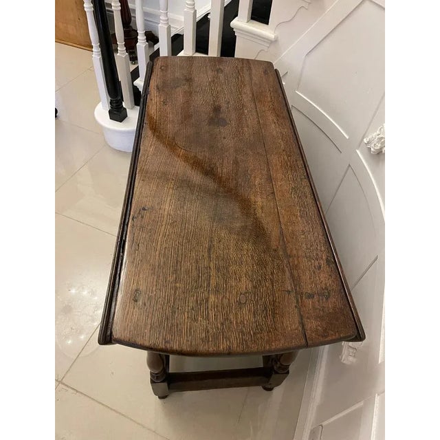 Late 18th Century 18th Century Antique Oak Drop Leaf Dining Table, 1780s For Sale - Image 5 of 11